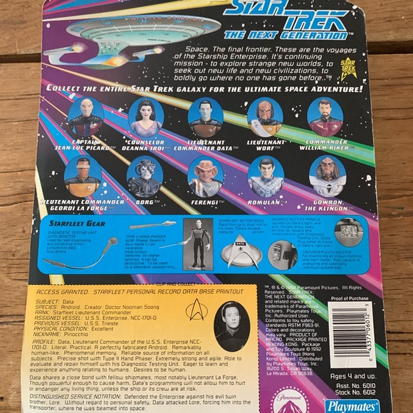 Lt. Commander 1992  Data figure Playmate brand vintage Star Trek The Nex… - Picture 6 of 7